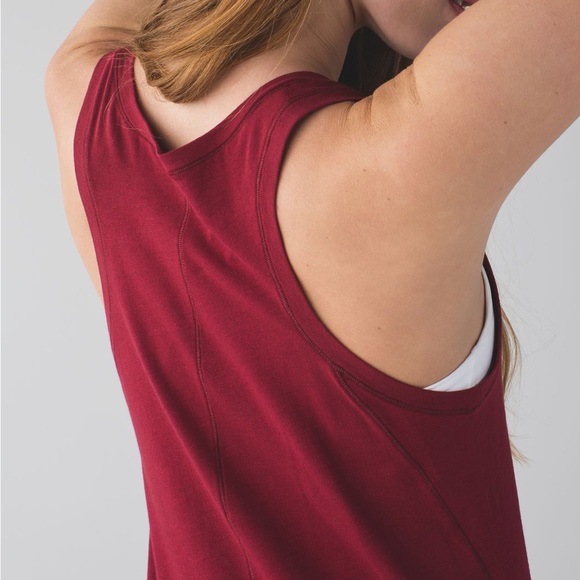 LULULEMON CIRCADIAN V NECK TANK Heathered Cranberry Red Wine Maroon SIZE 10? - Picture 2 of 13